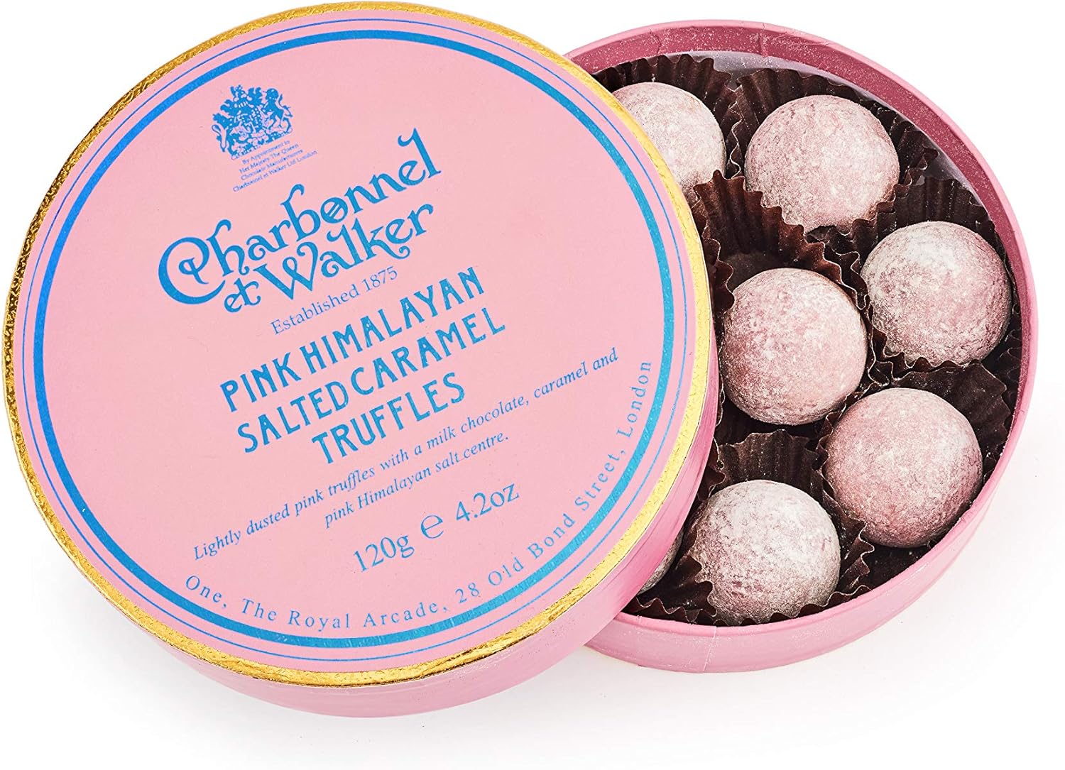 CHARBONNEL ET WALKER Pink Himalayan Salted Caramel Truffles 4.23 oz Made in the United Kingdom