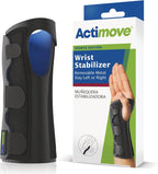 Actimove SPORTS EDITION Wrist Stabilizer, Removable Metal Stay - Secure Stabilization for Strains and Sprains, Ideal for Recovery – Black, Medium
