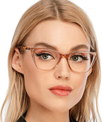 AQWANO Oversized Blue Light Blocking Reading Glasses Women - Stylish Cat Eye Designer Computer Readers Eyeglasses
