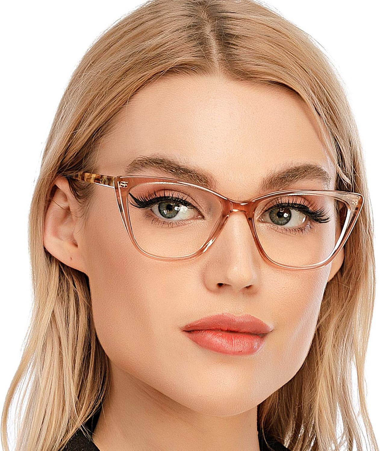 AQWANO Oversized Blue Light Blocking Reading Glasses Women - Stylish Cat Eye Designer Computer Readers Eyeglasses