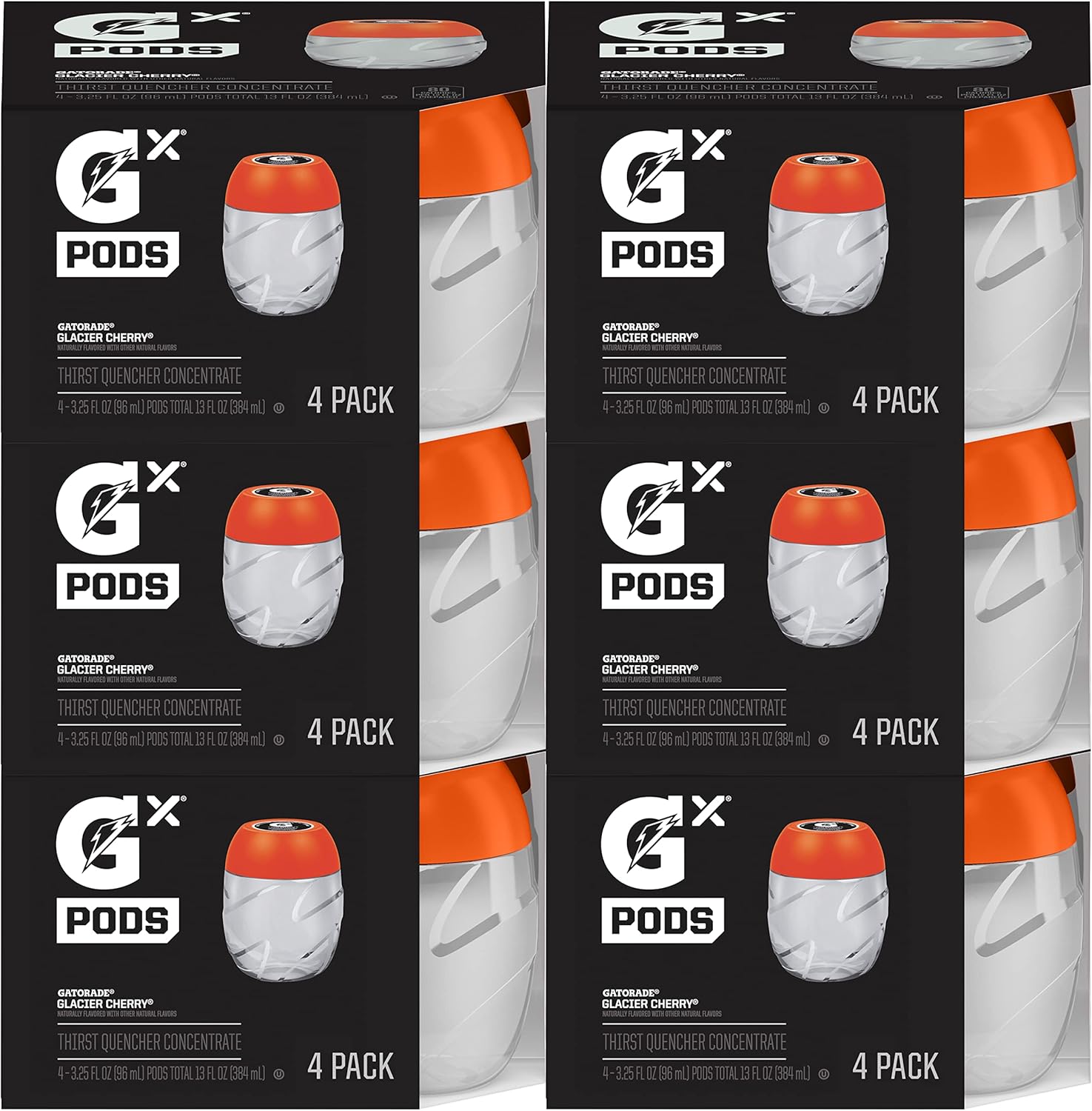 Gatorade Gx Hydration System, Non-Slip Gx Squeeze Bottles Or Gx Sports Drink Concentrate Pods, 4 Count (Pack of 6)
