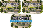 ICE CHIPS Xylitol Candy Tins 5.28 oz total (Spearmint, 3 Pack) - Includes BAND as shown