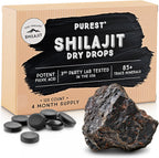 Pure Himalayan Shilajit | 100% Pure Natural Shilajit Grade A Max Potency 85+ Trace Minerals & Fulvic Acid | 3rd Party US Lab Tested | Dry Drops | 24g (120ct)