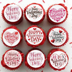 36PCS Edible Happy Valentine’s Day Cupcake Toppers Wafer Paper Sweet Love Be Mine Kiss Me Cupcake Picks Valentine’s Cake Decor for Valentine's Day Theme Wedding Party Supplies