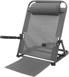 Adjustable Lifting Bed Backrest with Armrest, 40°-90° Portable Foldable Backrest Support 8 Levels Folding Adjustable Sit-Up Back Rest with Pillow for Neck Head (Grey)