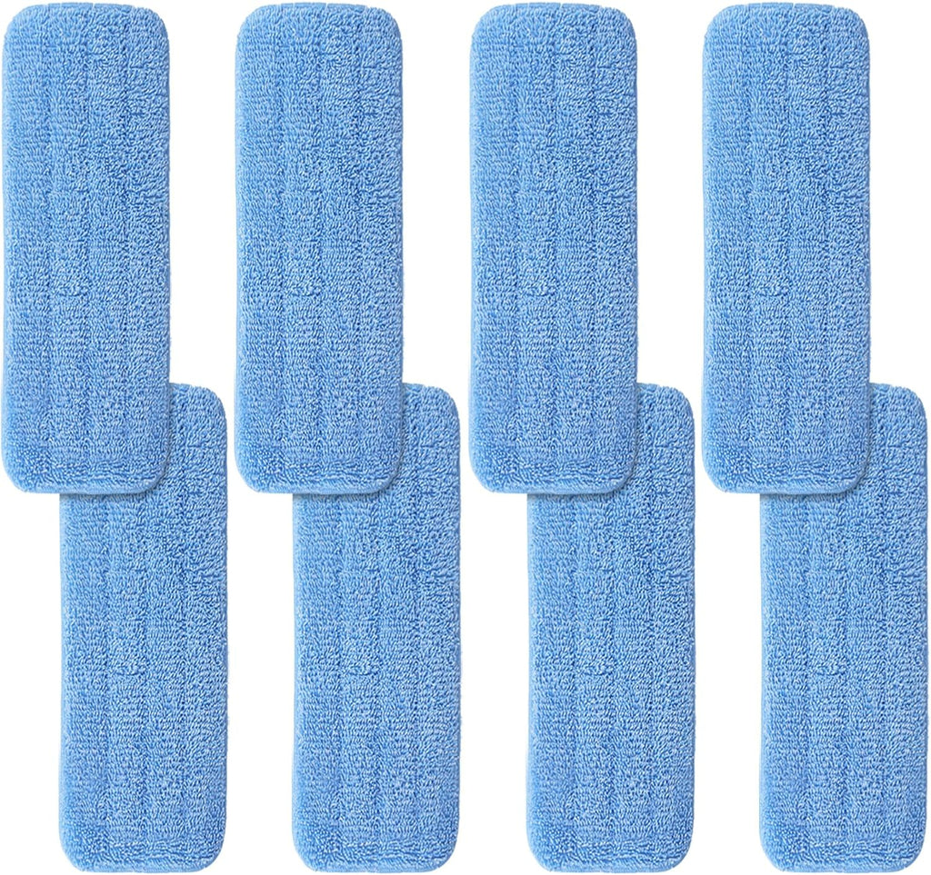 12" Microfiber Pad for Rubbermaid Commercial 12 Inch Mop Head - 8 Pack Replacement Wet & Dry Commercial Reusable Cleaning Mop Refills Fit for Any Microfiber Flat Mop System 12"
