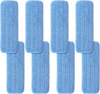 12" Microfiber Pad for Rubbermaid Commercial 12 Inch Mop Head - 8 Pack Replacement Wet & Dry Commercial Reusable Cleaning Mop Refills Fit for Any Microfiber Flat Mop System 12"