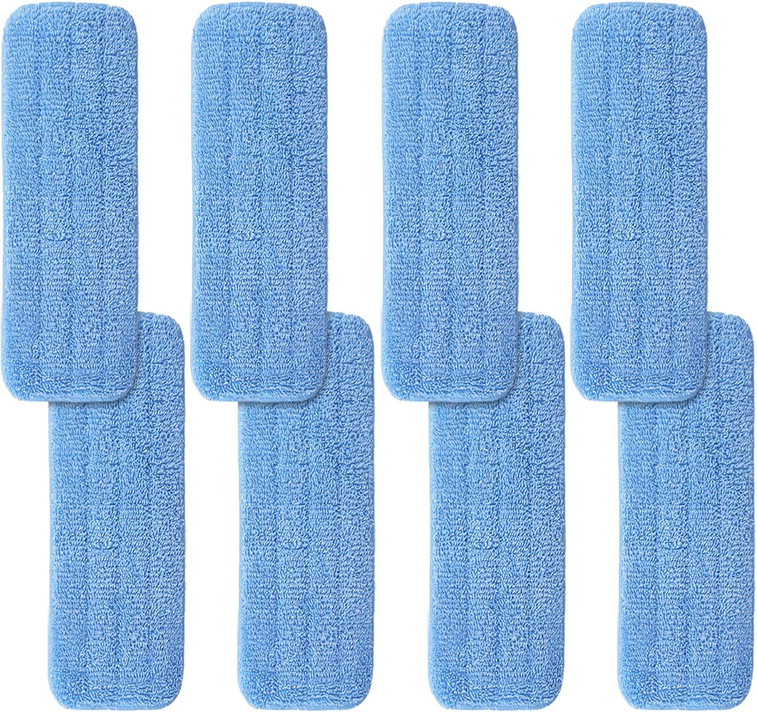 12" Microfiber Pad for Rubbermaid Commercial 12 Inch Mop Head - 8 Pack Replacement Wet & Dry Commercial Reusable Cleaning Mop Refills Fit for Any Microfiber Flat Mop System 12"