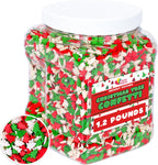 Christmas Sprinkles - 1.2 Pounds - Bulk Red and Green Tree Confetti - Holiday Sprinkles for Cookie Decorating - Christmas Jimmies for Gingerbread Cookies, Baking, Cupcakes