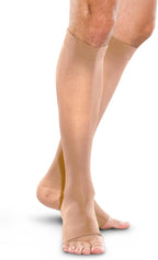 THERAFIRM Open-Toe Knee High Stockings - 20-30mmHg Moderate Compression Support Nylons