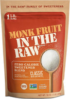 Monk Fruit In The Raw Sweetener Baker's Bag, 16 oz., Keto Certified Monk Fruit Sweetener, Zero Calories, Zero Net Carbs, Non-GMO Project Verified