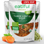 EATIFUL Lentil Soup, Made With Organic Vegetables, Lentil Soup With Green, Red And Brown Lentils, No Added Preservatives And Sugar, Gluten Free, NON GMO, 14.1 Ounce (Pack of 3)