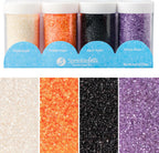 Sweets Indeed Halloween Sugar Sprinkles 4-Pack – 4.52 oz Spooky Sugar Set | White, Orange, Black & Purple Decorating Sugars | Edible Baking Decorations for Cookies, Cupcakes & Cakes