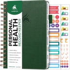 Clever Fox Personal Health Record Keeper – Medical Care Planner – Wellness & Medication Tracker Journal for Patients – Organizer Notebook, Daily Tracking Log Book & Appointment Diary (Forest Green)