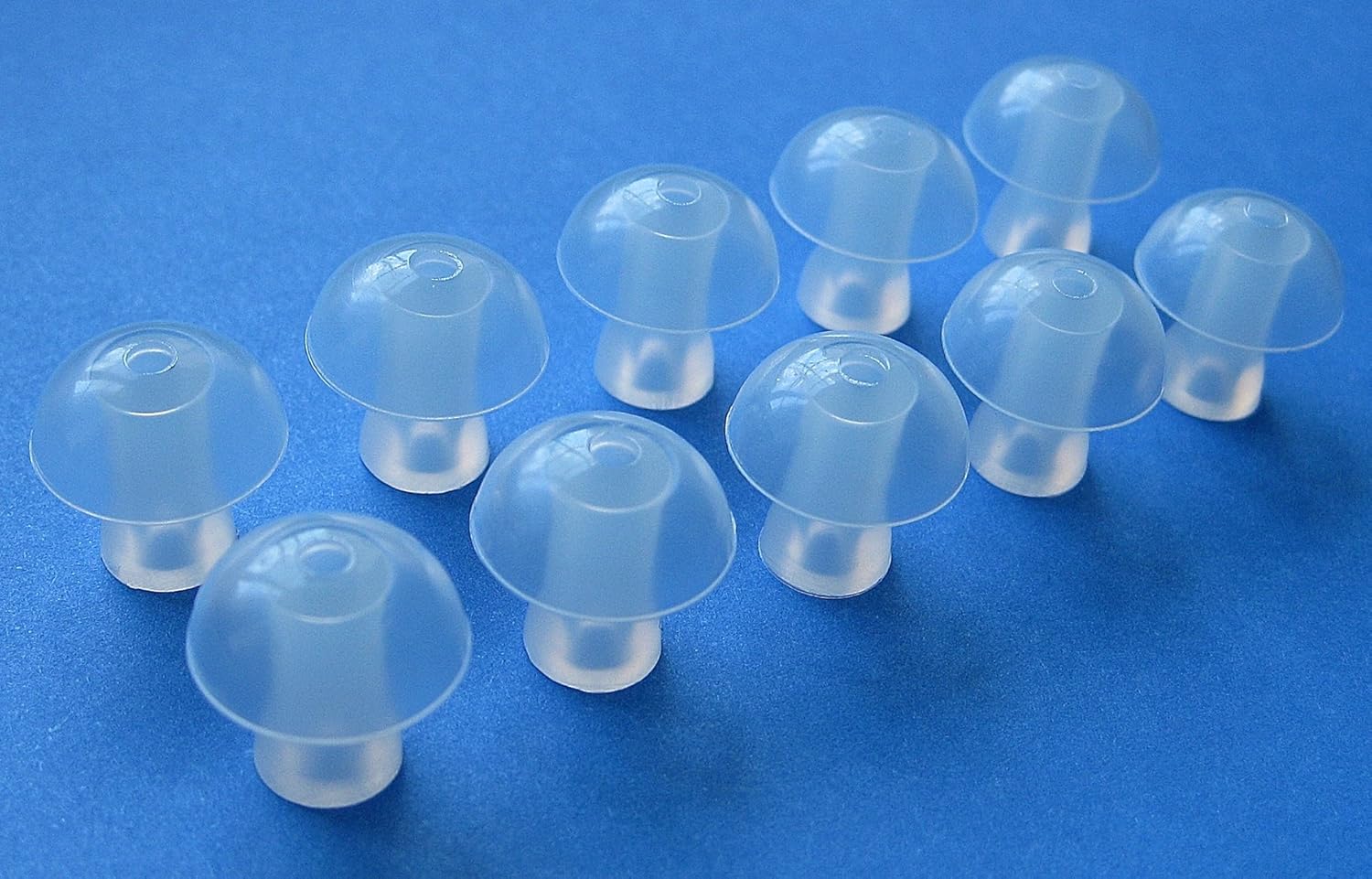 10 Large (L) Soft Replacement Mushroom Domes Eartips Compatible with Hearing Aids and Headphones