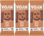 VGAN Vegan Chocolate Bars, Gluten Free Snacks, Plant Based, Soy and Dairy Free, Organic Ingredients, Cruelty Free, Kosher, and Non GMO, Milk Chocolate with Coffee Beans, 3 Pack