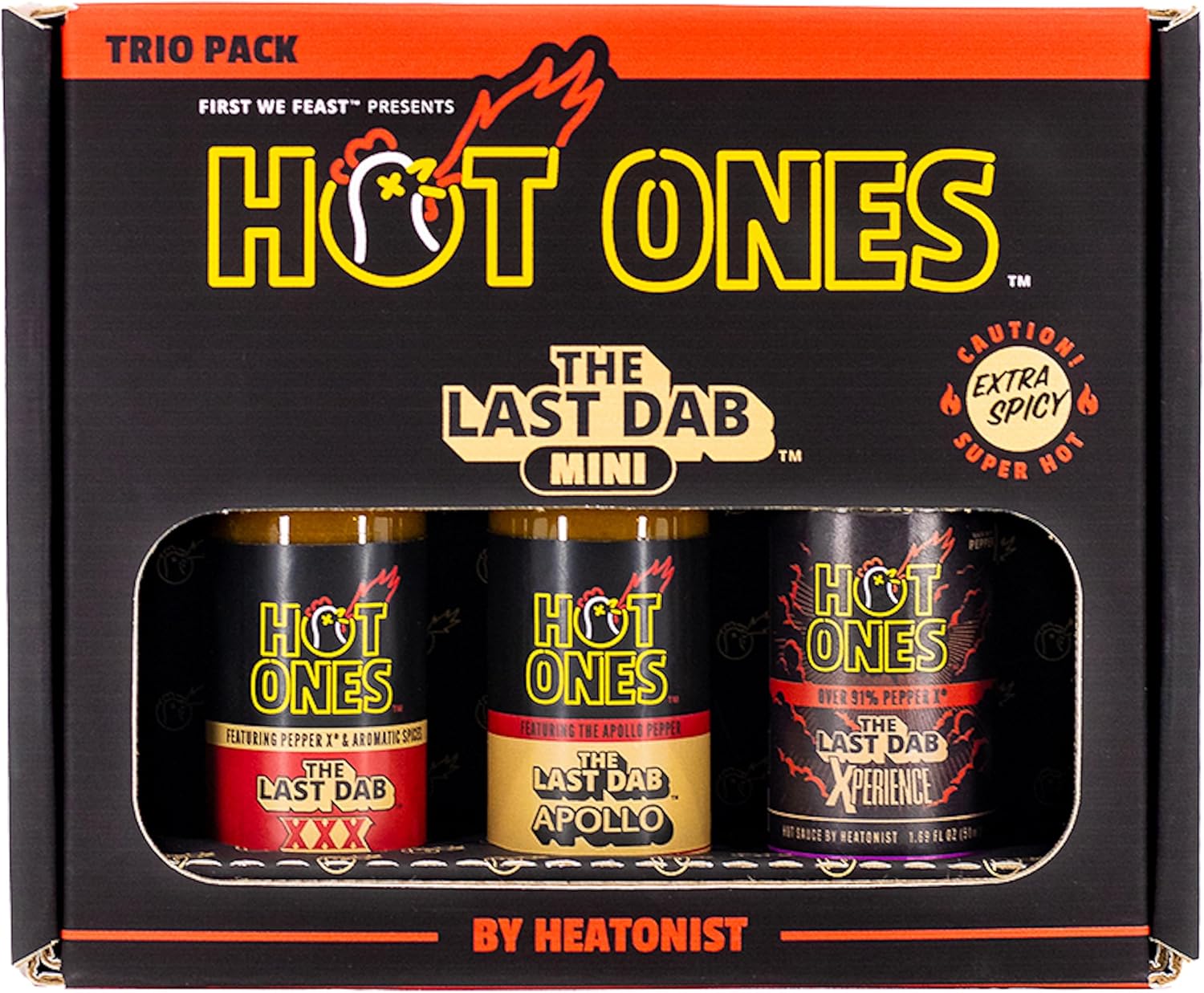 Hot Ones Hot Sauce Gift Set The Last Dab Mini Pack | Apollo, Triple X, Xperience | Natural Ingredients | (3-Pack of 1.69 Fl Oz)