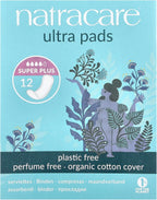 Natracare Ultra Pads, Organic Cotton Cover, Super Plus, 12 Pads