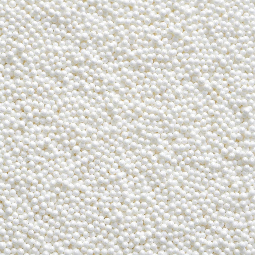 White Nonpareils Sprinkles - 4.6oz Edible 2mm Pearl Sprinkles for Cake Decorating, Cupcake, Cookie, Baking, Donuts, Ice Cream Toppings, Wedding Party Supplies