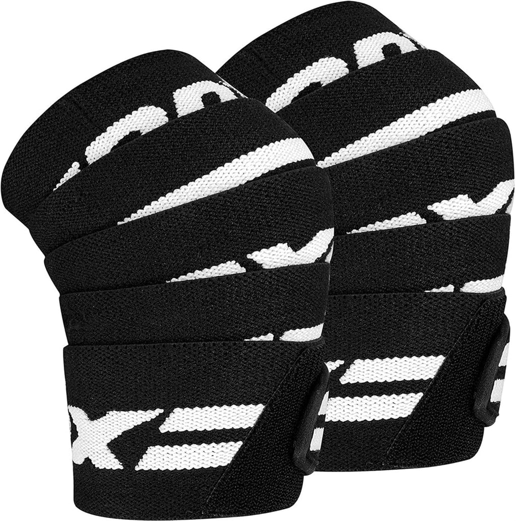 RDX Knee Wraps for Weightlifting, 78” Elasticated Straps Power Lifting Leg Press Support Gym Fitness Squats Workout Men Women