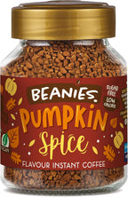 Beanies Flavour Instant Coffee -Pumpkin Spice Instant Flavored Coffee - Bold & Adventurous Full-On Flavor - An Indulgent Sugar Free Taste Explosion - Low Calorie - Vegan & Gluten Free - Wheat & Dairy Free, 6 x 50g jar