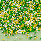 Easter Nonpareils Sprinkle,Edible Spring Sprinkles for Cake Decorating,Green Yellow and White Mini Pearls Mix,130g/4.58oz,Easter Baking Candy Decorations,Cupcake Toppers,Cookie Donuts Ice Cream Dessert,Wedding Birthday St. Patricks's Day Party Supplies