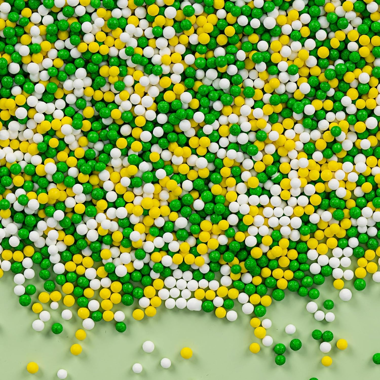 Easter Nonpareils Sprinkle,Edible Spring Sprinkles for Cake Decorating,Green Yellow and White Mini Pearls Mix,130g/4.58oz,Easter Baking Candy Decorations,Cupcake Toppers,Cookie Donuts Ice Cream Dessert,Wedding Birthday St. Patricks's Day Party Supplies