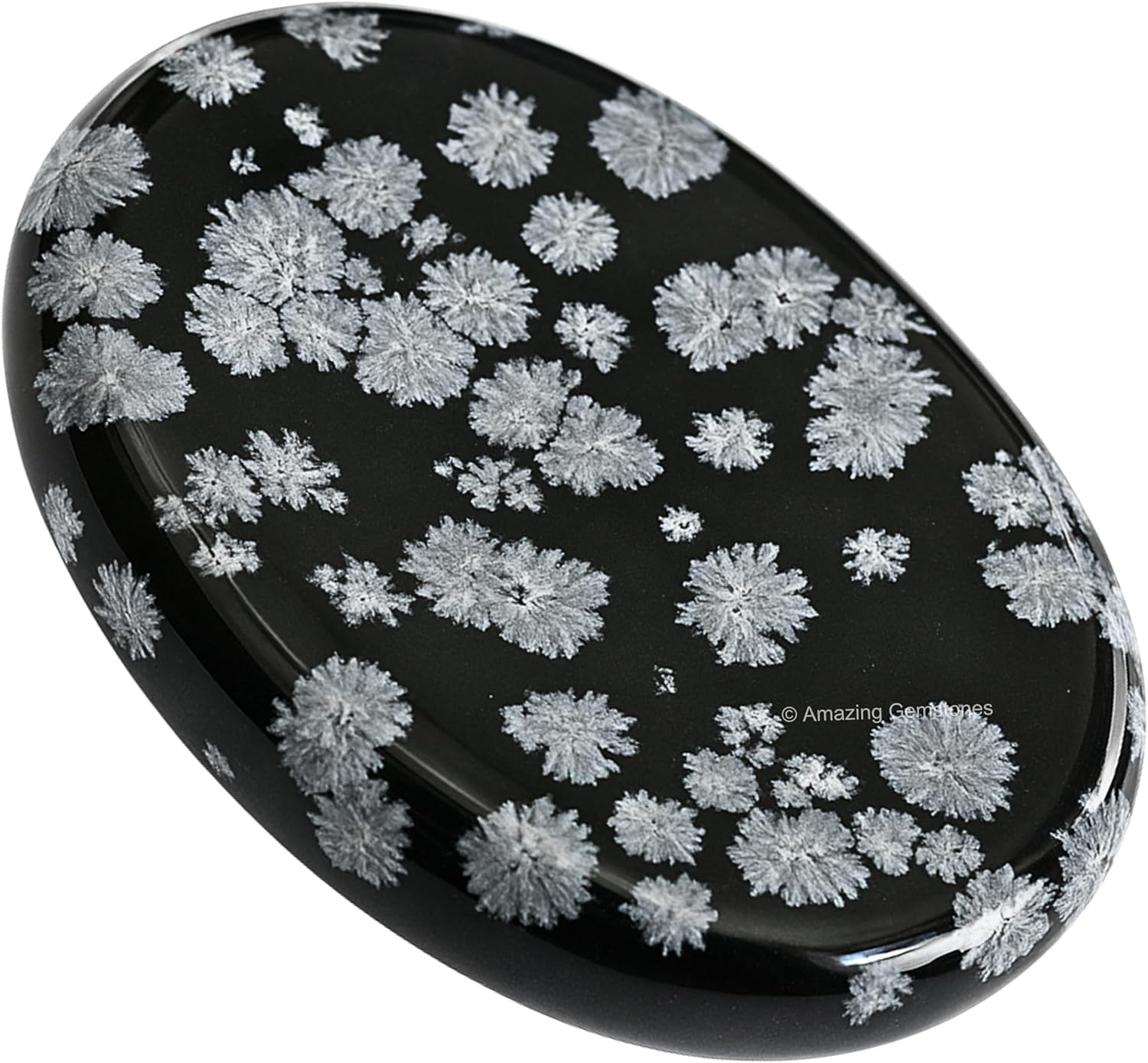 Amazing Gemstone Snowflake Obsidian Worry Stone Crystals and Healing Stones for Stress Relief Gifts - Piedra Crystal Fidget for Meditation - Unique Stocking Stuffers and Birthday Gifts