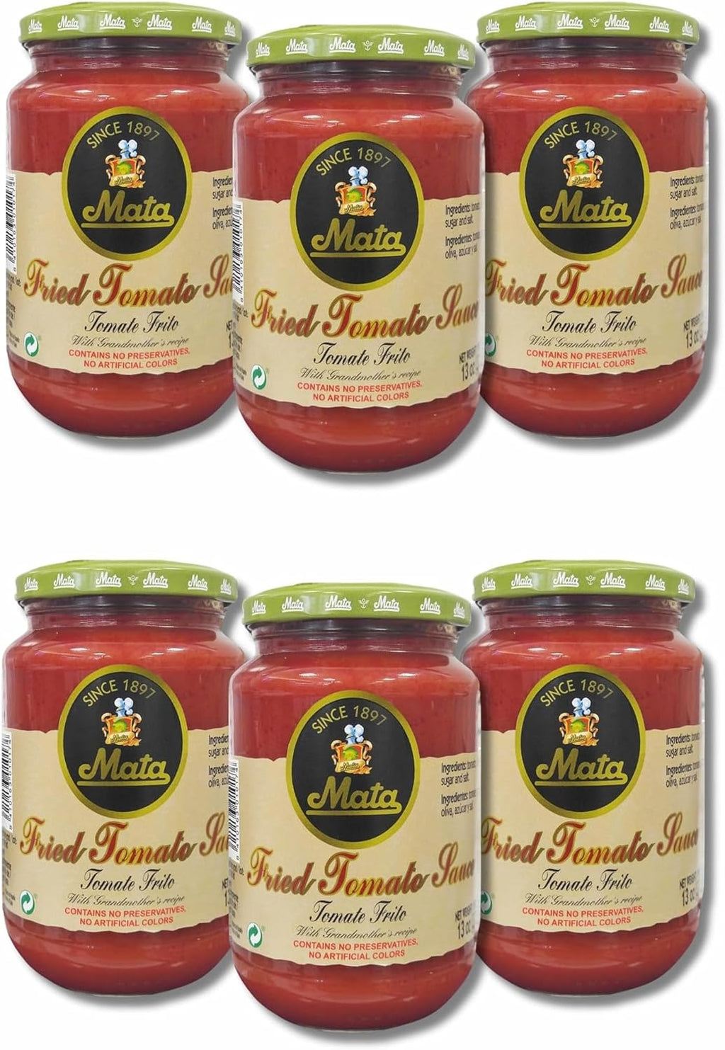 Mata Fried Tomato Sauce with Olive Oil Gluten Free,No Preservatives 13oz (6-pack)