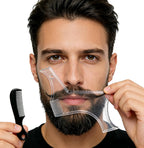Men's Beard Trimming Kit, Beard Shaper Template with Built-in Comb & Stubble Beard Comb, Beard Lineup Tool for Straight/Curved Beard Line, Beard Grooming Accessories for All Beard Styles