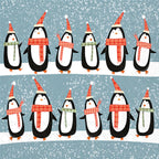 IHR Ideal Home Range Cocktail Napkins Disposable 3-Ply Paper Party Napkin Pack, 5" x 5", Christmas Penguins, 20-Count