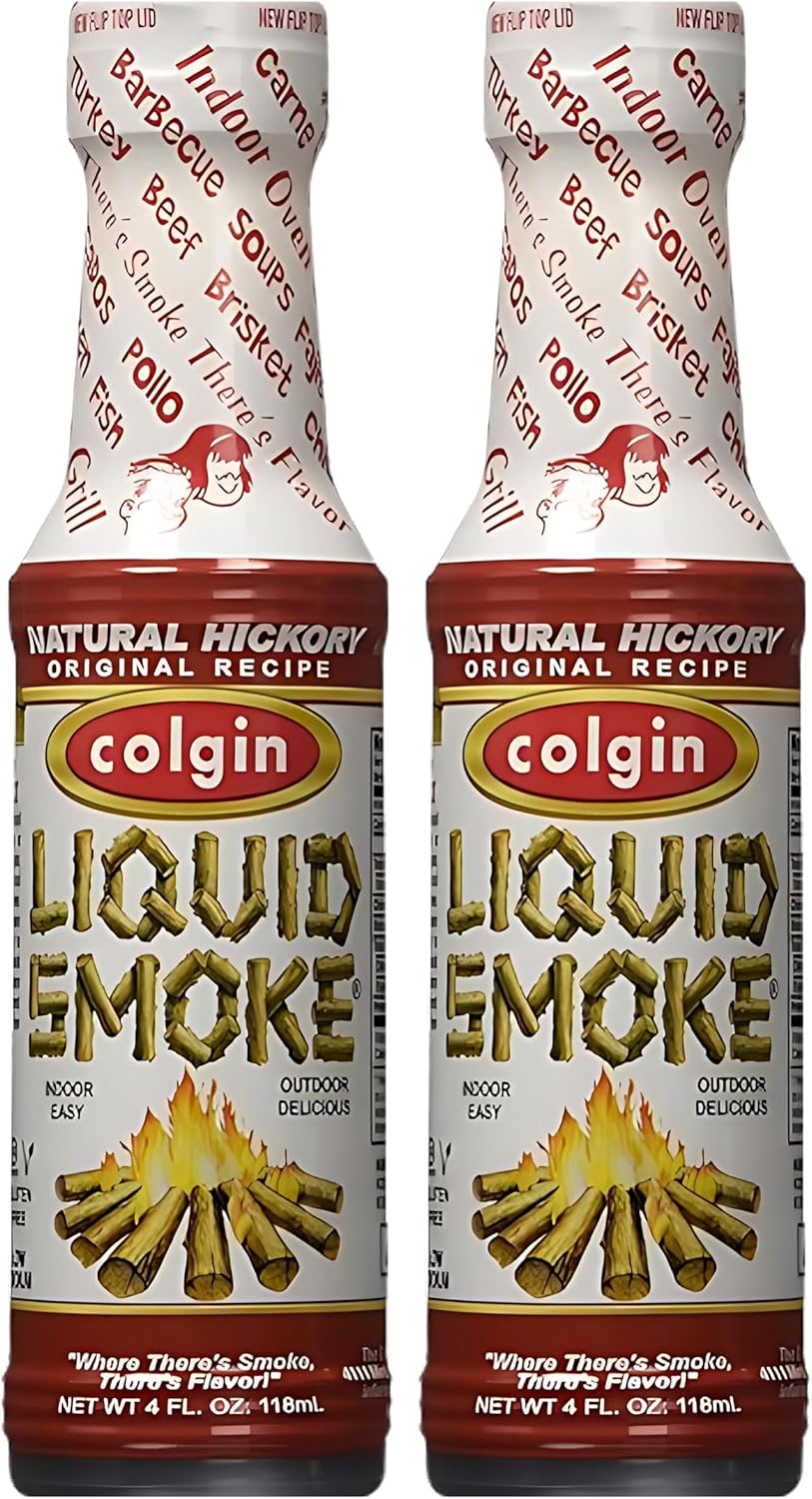 Colgin Authentic Hickory Liquid Smoke 4 oz for Home Cooks & BBQ Enthusiasts – Liquid Smoke for Cooking – Rich, Sweet Smoky Flavor for Meats, Sauces, & Marinades – Ideal for BBQ & Cooking (2 pack)