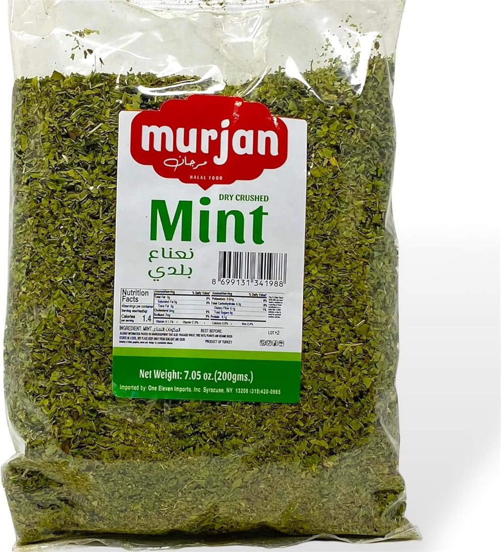 Murjan, Extra cleanPremium Dry Crushed Turkish Mint Leaves 7 oz Dried Mint Leaf, 7 Ounces