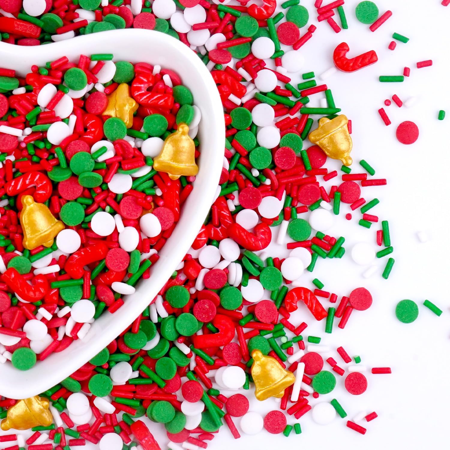 Christmas Sprinkles, Edible Confetti Round, Gold Sprinkles for Cupcake Decorating, Edible Christmas Cake Decorations, Cupcake Toppers, 130g/4.58oz