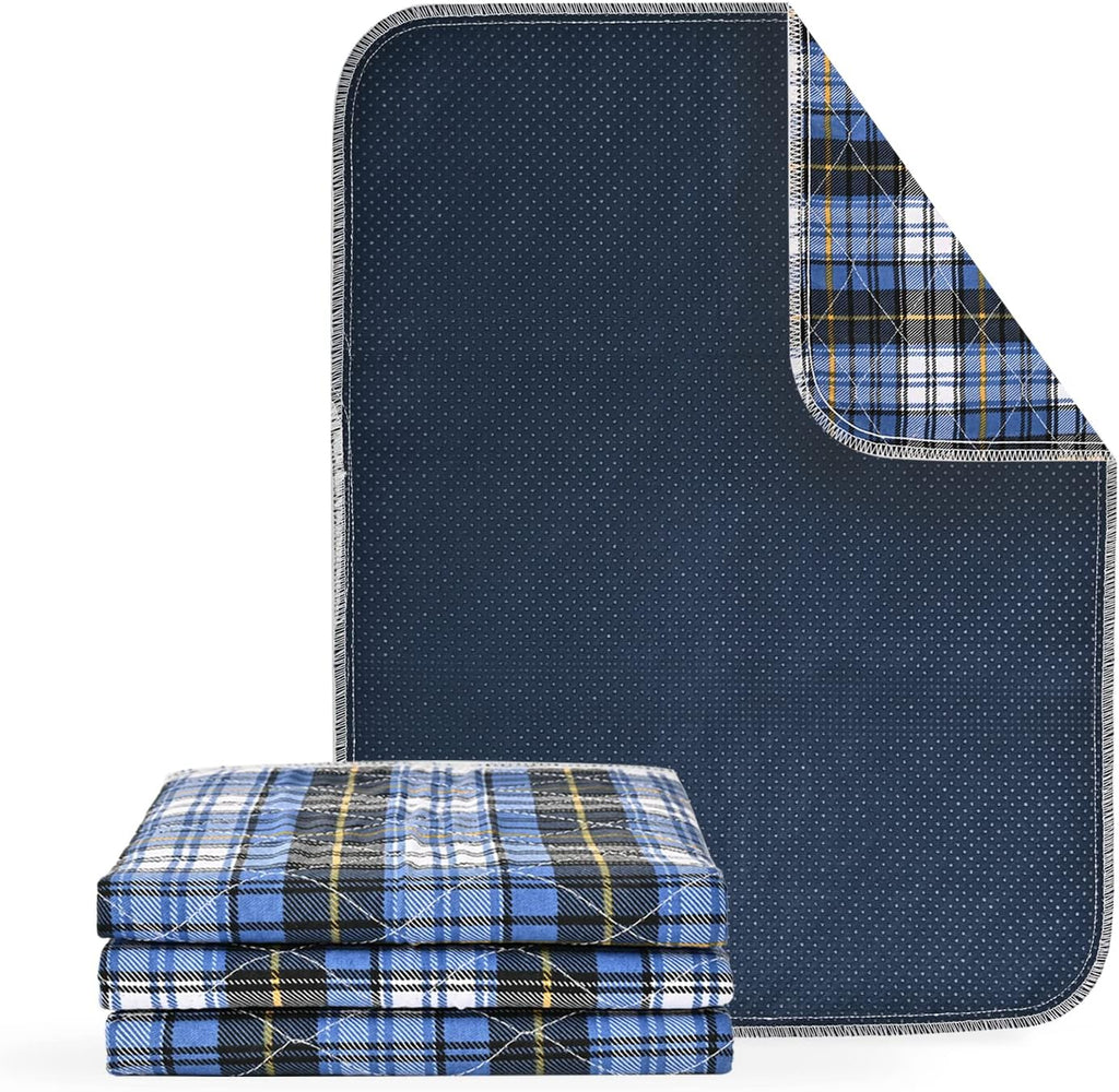3 Pack ECONAZOLE Incontinence Washable Bed Pads, Reusable Waterproof Underpads for Adults and Dogs, 18" X 24"
