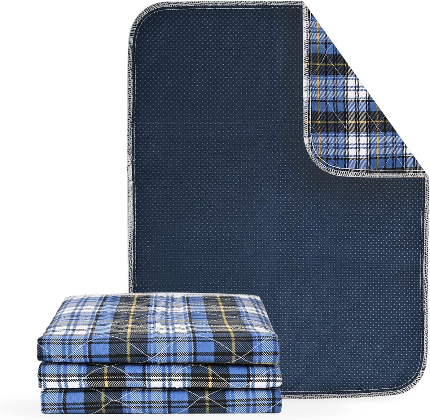 3 Pack ECONAZOLE Incontinence Washable Bed Pads, Reusable Waterproof Underpads for Adults and Dogs, 18" X 24"