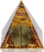 DRTMLY Orgone Pyramid, Small Healing Crystals Pyramid with Tiger's Eye Stones, Orgonite Energy Generator for Resist Stress, Bring Good Luck and Wealth