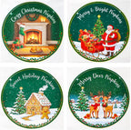 100 Pcs Christmas Cocktail Napkins Disposable 2 Ply – 4 Designs disposable Xmas Cocktail Napkin Dinnerware Set for Xmas Party Decorations