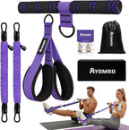 Upgrade Pedal Resistance Band with Handle, Adjustable Tube Foot Pedal Device Puller Exercise Bands, for Abs Arm Leg Waist Workout, Core Pilates, Sit Up Fitness Equipment for Full Body Training