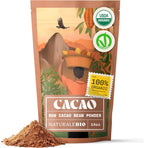 NaturaleBio Cacao Powder Organic 14oz. Unsweetened, Non-Alkalized and Pure. Cocoa Powder Substitute with Rich Dark Chocolate Flavor. Non-GMO, Gluten Free, Tested for Heavy Metals. From Raw Cacao Beans