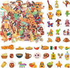 280pcs Edible Cinco de Mayo Cupcake Toppers, Mexican Cake Topper Cactus Guitar Skull Fiesta Cupcake Picks Mexican Theme Party Decor Cake Decoration for Cinco de Mayo Birthday Baby Shower Supplies