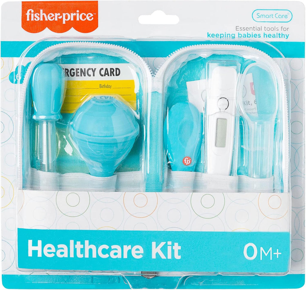 Smart Care Fisher-Price 6-Piece Baby Healthcare Kit, Newborn Essentials, Baby Gift Set, Includes Medicine Dispensers, Aspirator, Baby Nail Clippers, Baby Thermometer