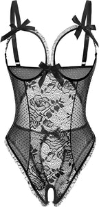 Avidlove Women One Piece Lingerie Sexy Lace Babydoll Mini Bodysuit