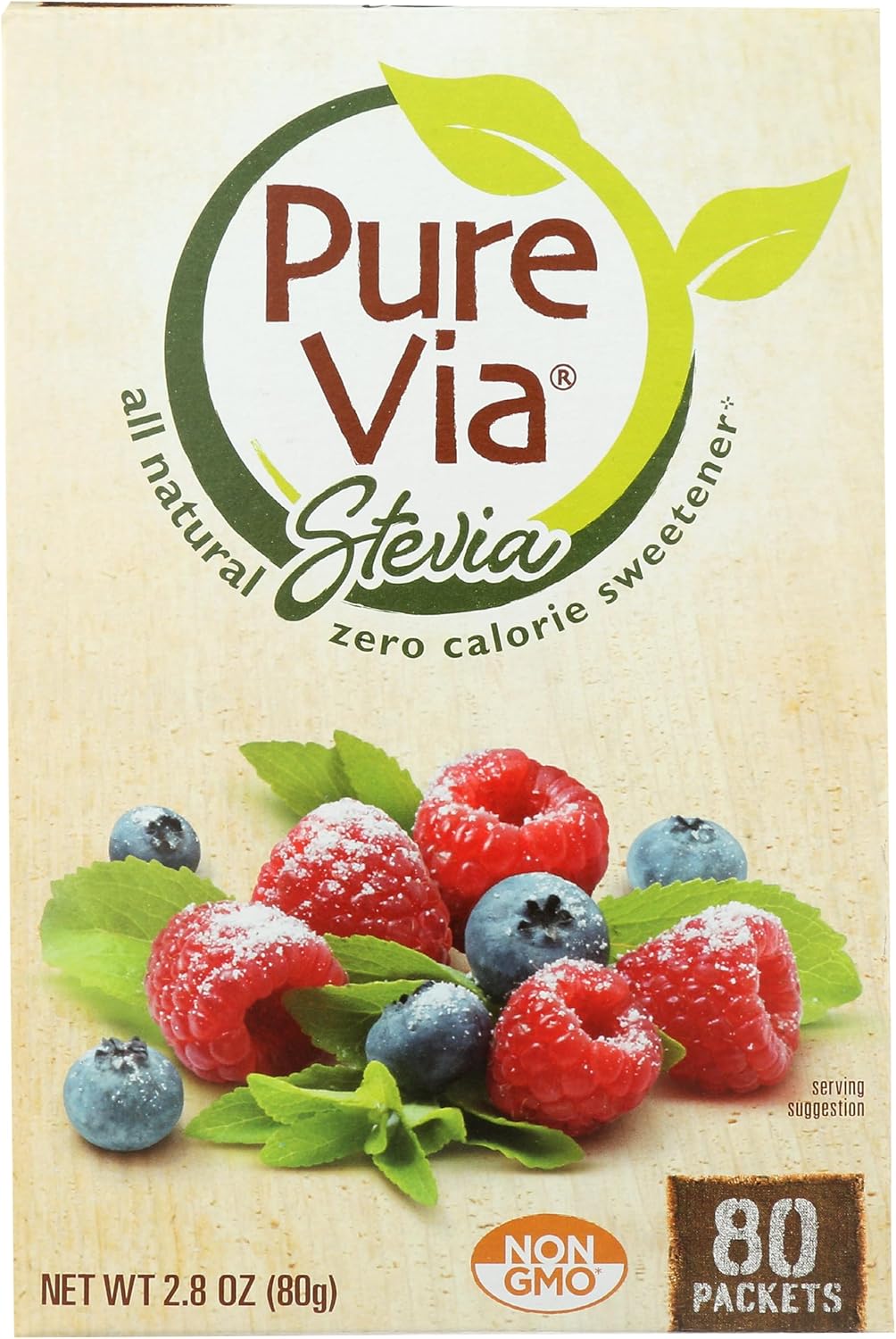 Purevia, Sweetener Stevia Zero Calorie, 80 Count