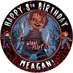 Cakecery Chucky Edible Cake Topper Sheet Image Print Round