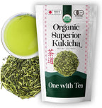 One With Tea Organic Japanese Kukicha Green Tea Loose Leaf – Premium Twig Tea from Japan, Whole Leaf Stems & Leaves, USDA Organic, Mild & Smooth Flavor, Traditional Japanese Green Tea
