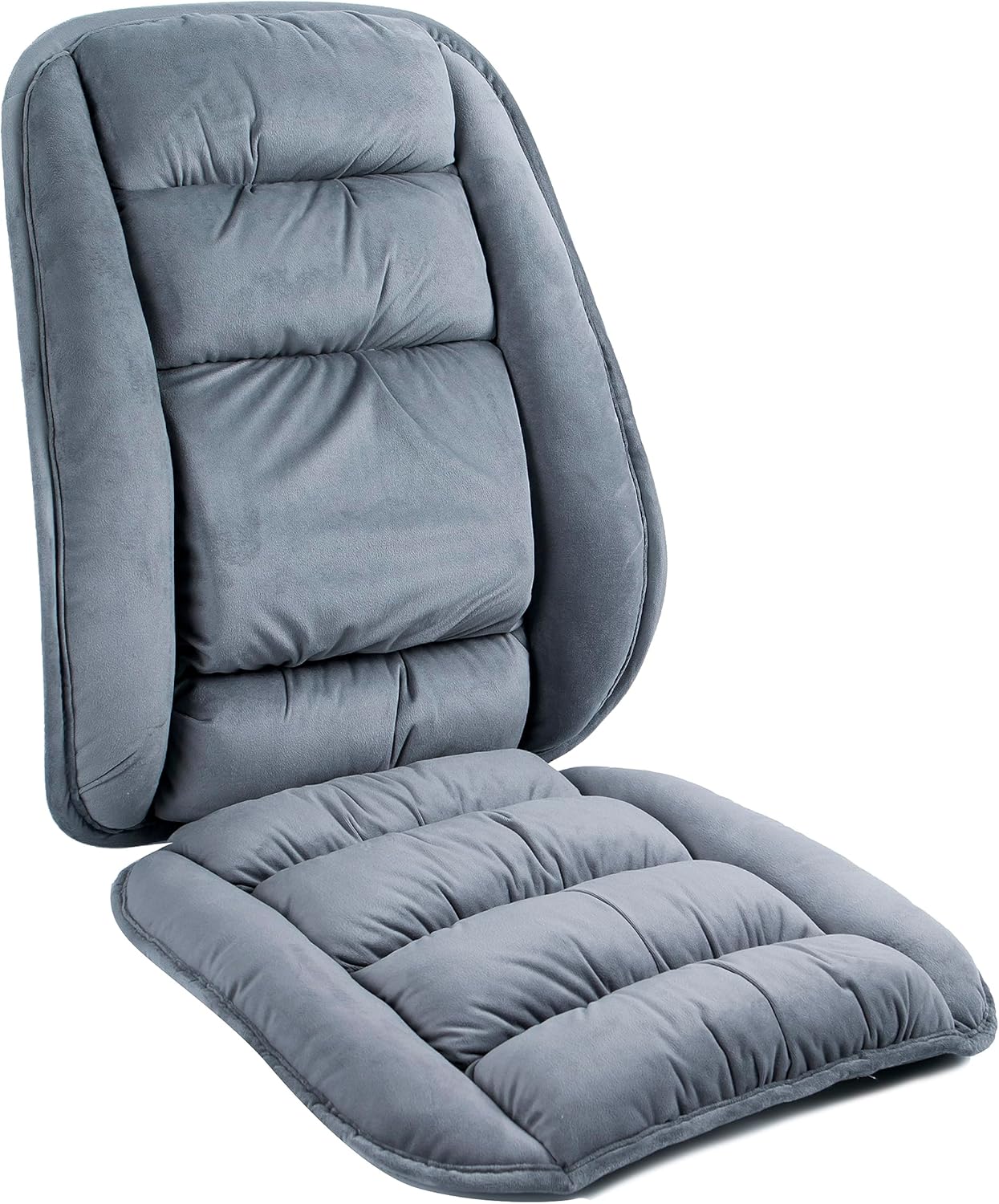 ALIBO Orthopedic Firm Chair Lumbar Support Cushion Set Non-Slip Bottom Coccyx Pads Warm Adjustable Curvature Low Back Pain Relief Relax Pillow for Office,Dinning Chair,Recliners,Sofa and Car Grey