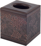 Tissue Box Cover Square,Modern Leather Tissue Box Holder for Napkin Facial Paper Organizer Bottom with Magnet Reinforcement for Home/Hotel/Restaurant/Office/car/Living Room(Retro)
