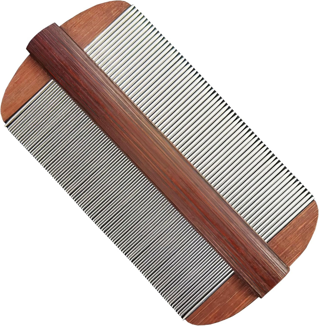 Extra Fine Stainless Steel Lice Comb Easy to Remove Nits and Eggs Reuseabe and Reliable Hair Lice Treatment Combs 4inches Different Double-Sided Needles for All Types Hair Useful