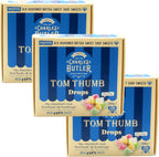 Charles Butler Tom Thumb Drops 3.5 Oz (Pack of 3) | Handmade Fruity Flavor Mini Humbug Candy | British Retro Hard Candy Drops | Old Fashioned English Hard Boiled Sweets Gift Box | UK Confectionery